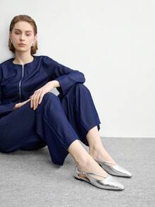 CUCCOO BIZCHIC 时尚优雅尖头高跟鞋，通勤必备 - 銀色 - 查看 4