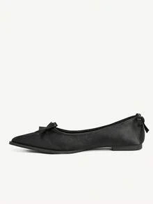 CUCCOO CHICEST French Flat Shoes For Women, Spring Pointed Toe Bow Slip-On Shoes, New Spring Flat Shoes Wedding Shoes Spring Shoes Bride Shoes - Black - View 5