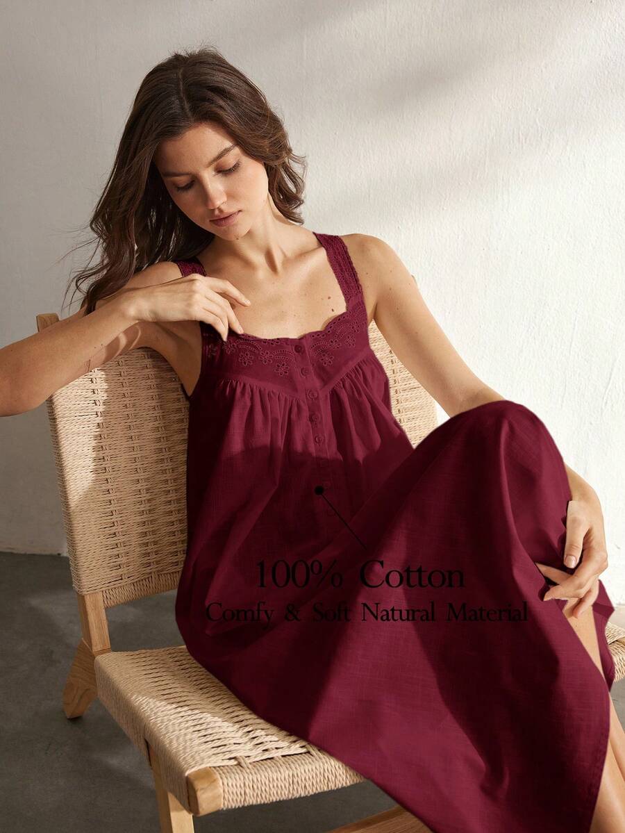Ocili Women's Solid Color Sleeveless Casual Dress - Burgundy - View 1