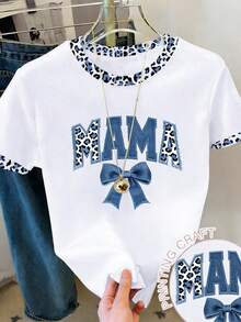 Resyla Letter Print White Patchwork Colorblock Round Neck T-Shirt Golf Summer Basic - Multicolor - View 3