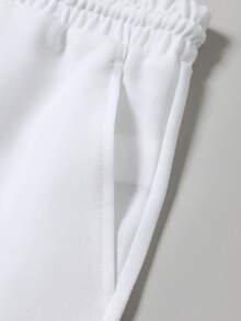 EGENSIO Conjunto de camisa blanca y verde con parches para hombre, camisa de manga corta con cuello + pantalones con cordón y bolsillo en la cintura, conjunto casual minimalista - Blanco - Ver 9