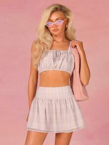 Athîral 女士休闲度假吊带背心和迷你裙两件套，春夏款 - 彩色 - 查看 1