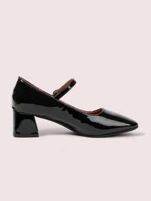 CUCCOO DOLLMOD Zapatos de estilo Mary Jane negros de charol con puntera redonda, versátiles, cómodos y lindos, con estilo de uniforme escolar para mujer - Negro - Ver 10