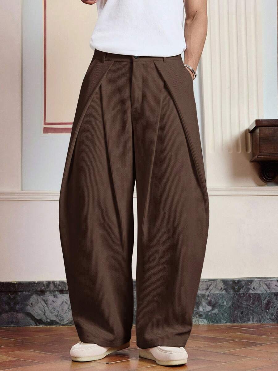SWAVVY Quần dài ống côn cong thời trang đường phố dành cho nam giới - Rỉ Nâu - Xem 1