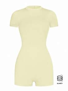 MUSERA ESSENTIALS 性感短袖连体紧身衣，适合假日、夏季海滩度假和音乐会等场合。 - 青檸色 - 查看 1