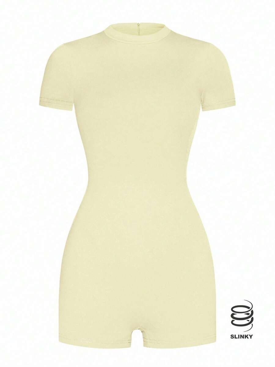 MUSERA ESSENTIALS 性感短袖连体紧身衣，适合假日、夏季海滩度假和音乐会等场合。 - 青檸色 - 查看 1