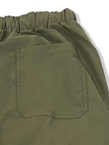 Manfinity Homme Men's Solid Color Casual Pants Men Cargo Pants Army Green - Green - View 7