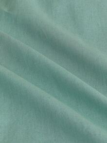 Manfinity VCAY Men Cotton Mock Neck Patch Detail Plain Casual Short Sleeve Shirt, For Husband - Mint Green - View 6