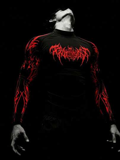 RISE LYT Gothic Style Printed Sports T-Shirt For Men