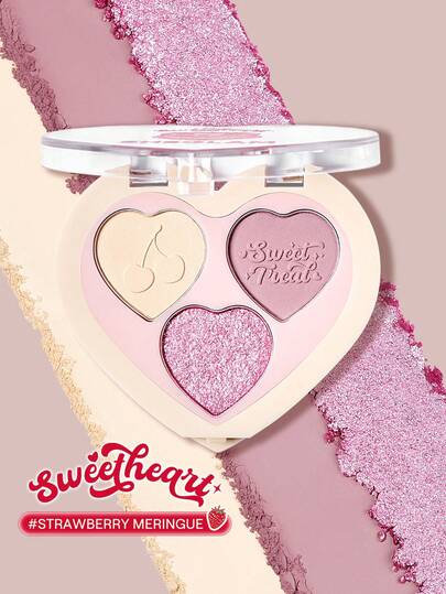 SHEGLAM Sweetheart Collection Berry Besties Color Trio-Strawberry Meringue Brand Beauty Makeup Face Paint Cosmetic For Women Girls Perfect For Winter Spring Ideal For Y2K Fancy Fashion Suitable For Birthday Valentine'S Day Gift Rave Party Ready Best Color