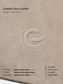 GLOWMODE 大容量 12L 仿皮 Go & Glow 绒面革斜挎包，可调节肩带，拉链隔层，插袋，日常休闲户外假日度假必备 - 卡其色 - 查看 6