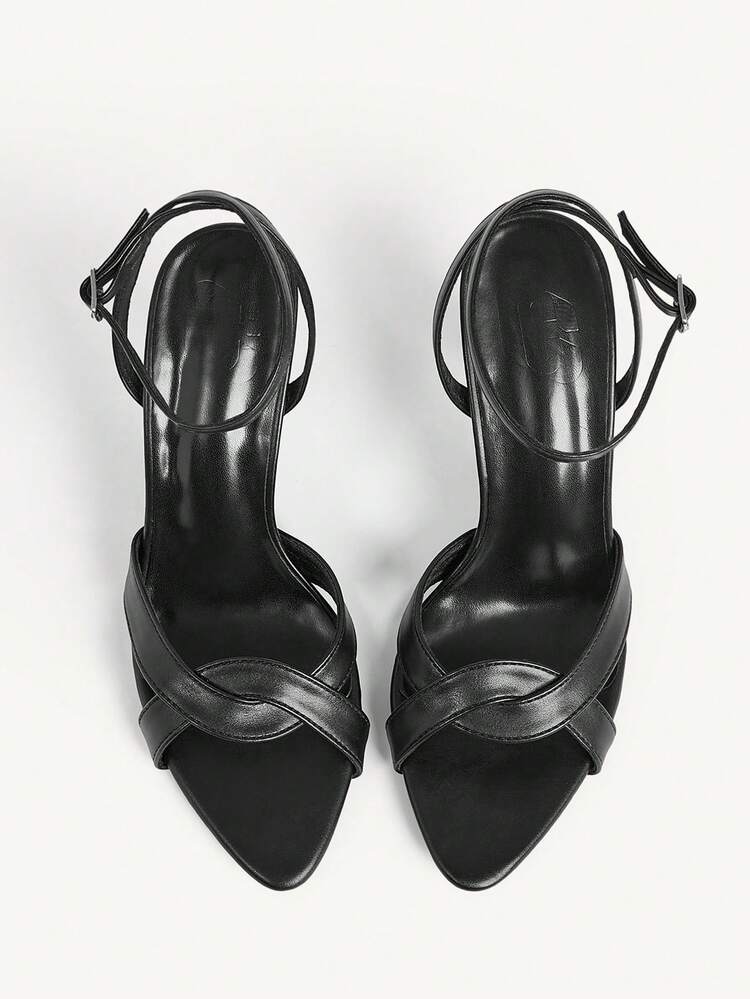 CUCCOO CHICEST New Summer/Summer Outdoor Women's High Heel Black Sandals, Fashionable Thin Strap Roman Style Shoes, Suitable For Party, Easter Celebration Wedding Shoes Summer Shoes Bride Shoes