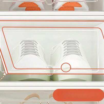 加厚透明家用鞋盒；多层收纳盒；整理和存放鞋子的绝佳工具；可折叠塑料鞋架，带防尘功能；鞋柜。