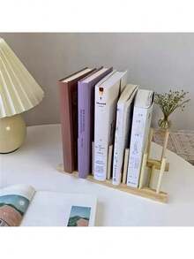 A Wooden Bookshelf And Data Rack, Vinyl Record Storage Rack, Vinyl Record Storage Rack, Photo Album Display Rack, Wooden File Book Folder Storage, Book Storage Rack, Easy To Assemble, Convenient For Storing Books At The Bedside Or Desktop. - Multicolor - View 4