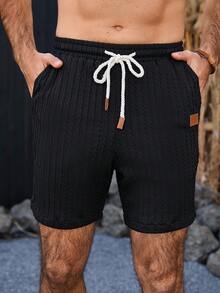 VENTUSAIL 男士休闲弹力腰带宽松短裤，面料质感舒适，适合日常穿着、旅行、海滩度假和休闲活动。这款短裤是度假旅行的必备单品，也是送给男友或老公的绝佳礼物。 - 黑色 - 查看 3