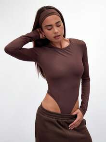 MUSERA ESSENTIALS Áo liền thân tay dài ôm sát, thích hợp cho mùa xuân hè, đi nghỉ mát, chơi Padel, Tennis, Pickleball, Lễ Phục Sinh. - màu nâu - Xem 3