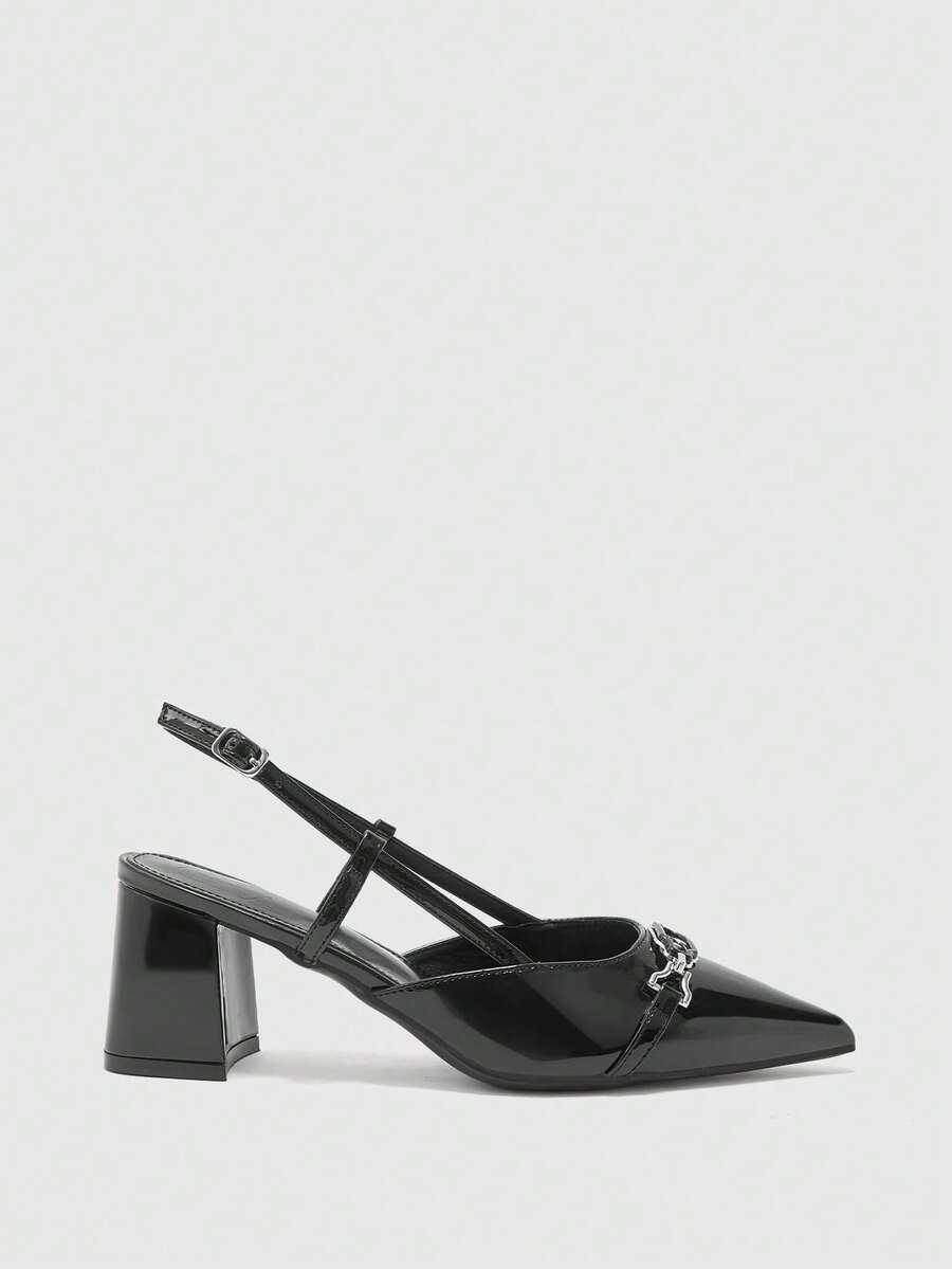 CUCCOO BIZCHIC Sandalias de tacón alto versátiles con talón grueso para damas - Negro - Ver 1