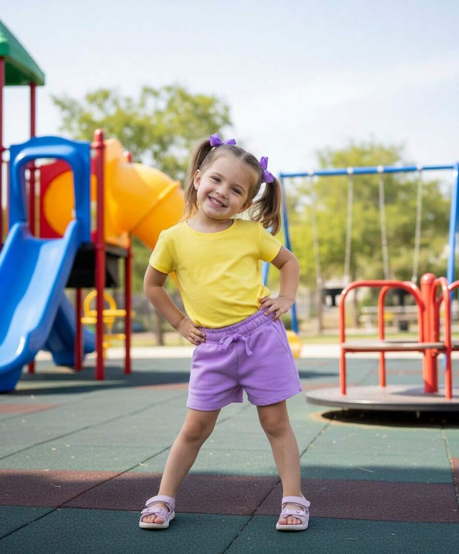 Short Casual para Niña – Cintura Ajustable - Lila Púrpura - Ver 1