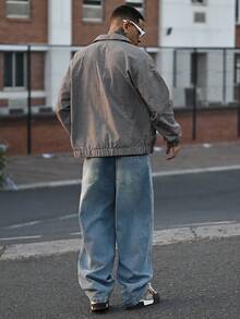 Devon Thys 1件 Hearty Haven 休闲宽松直筒牛仔裤，男女皆宜的街头风（不含腰带或配饰） - 藍色 - 查看 4