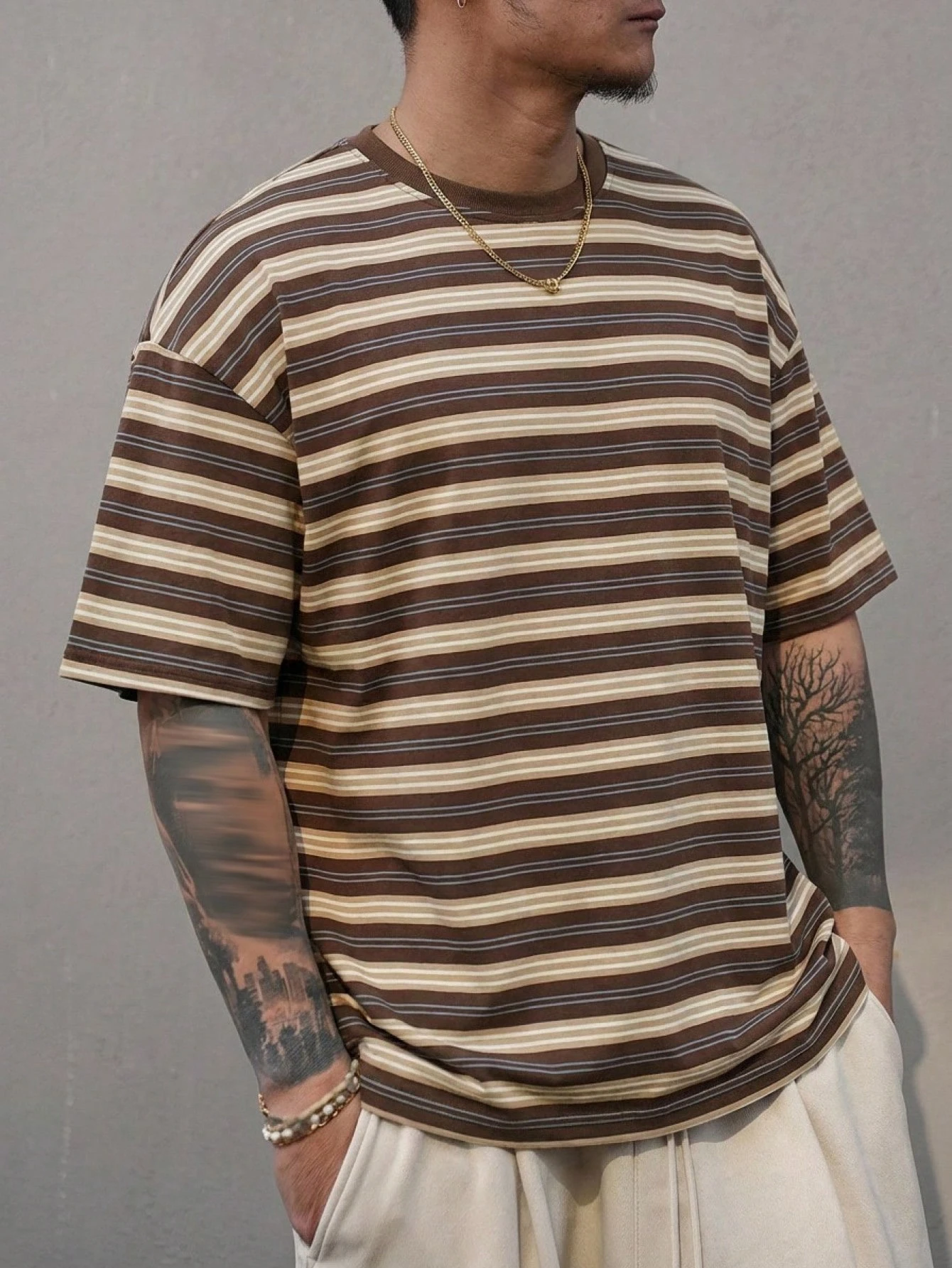 Dazy Men’S Striped Colorful Short Sleeve T Shirt, Summer