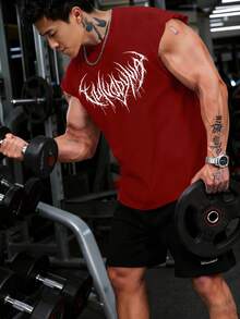 GymBeat 2pcs Men's Casual Sports Graphic Print T-Shirts - White - View 9