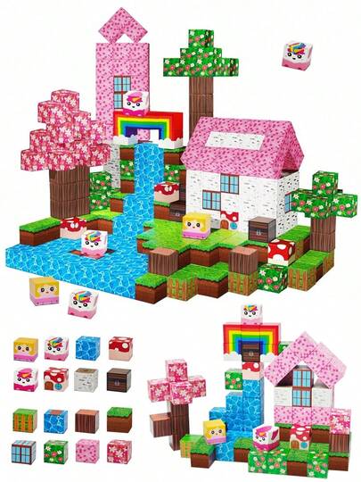 MINKOJA - SELECTS Juguetes magnéticos, set de bloques de construcción magnéticos, bloques de construcción magnéticos educativos y sensoriales, juguetes de rompecabezas para padres e hijos, regalos educativos perfectos para cumpleaños de niños, regalos de Navidad/Halloween, Pascua, Día del Niño, juguetes de viaje, bloques magnéticos, bloques de construcción, juguetes de bloques de construcción magnéticos para niños