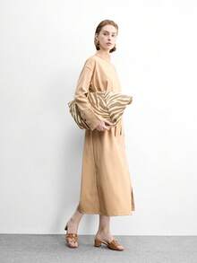 CUCCOO BIZCHIC Sandal Hak Tinggi Wanita Warna Cokelat dengan Tali Silang, Sandal Hak Tinggi Nyaman dengan Ujung Persegi, Gaya Sandal untuk Perjalanan Musim Panas - Coklat - View 6