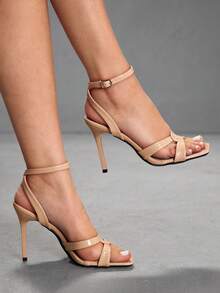 CUCCOO SZL Kvinnors klackade sandaler - Spegel aprikos - Visa 6