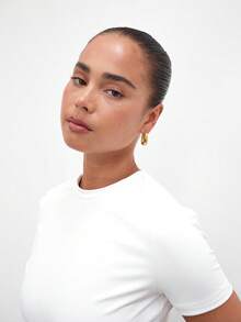 MUSERA ESSENTIALS Soft Touch T-Shirt Casual Capsule Wardrobe Everyday Airport Holiday Back To School Winter Party Elegant Spring Summer - White - View 5