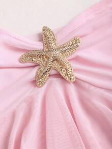 Sunnyshic Y2K Sexy Ruffle Hem Cropped Camisole Top, Versatile For Vacation - Pink - View 6