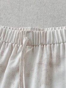 SHEIN Clasi Nuevos pantalones casuales de talla grande con detalles de concha, adecuados para vacaciones de primavera y verano - Albaricoque - Ver 6