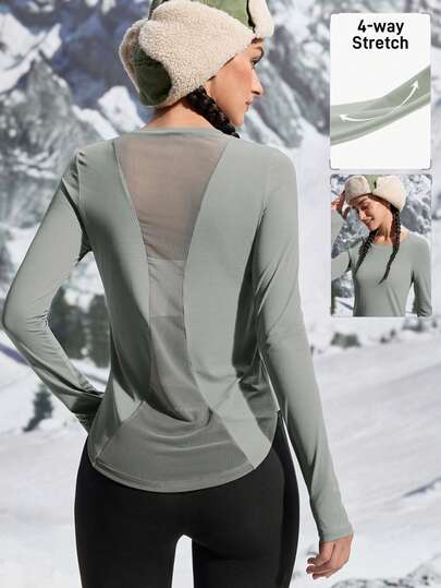 In My Nature Women's Slim Fit Long Sleeve Outdoor T-Shirt For Yoga, Gym, Running
