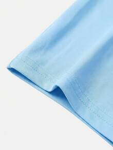 SHEIN Tween Girls Zip Up Half Zip Unitard,Back To School,Leisure Outing - Baby Blue - View 5