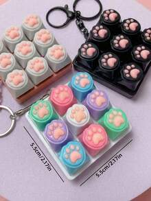 Joivida 创意猫爪钥匙扣 | 柔软可收藏钥匙扣，生日、情人节、圣诞节礼物 | 派对小礼物，聚会休闲可爱礼品 - 多色 - 查看 5