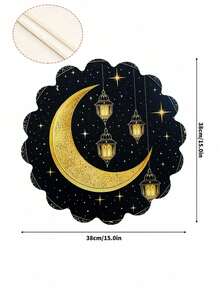 1 pieza 4 piezas 6 piezas Manteles individuales con forma de onda de 15x15 pulgadas para Ramadán, de lino lavable a máquina y a mano, para decoración de mesa de cocina, comedor, fiesta de cumpleaños, banquete, Ramadán, decoración del hogar - Multicolor - Ver 11