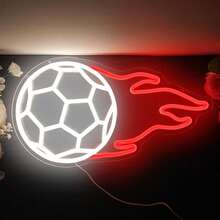 New Football Fire Pattern LED Ambience Light - Dual Color Creative Lamp USB Powered, Perfect For Festival, Bedroom, Party, Dating & Gift Idea - Multicolor - View 12
