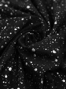 Rafferiza 女士优雅针织弹力 V 领短袖 T 恤，闪亮，纯色，优雅，日常，性感 - 黑色 - 查看 3