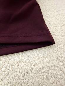 SHEIN Váy dài tối giản họa tiết bướm phong cách Gothic, quà tặng cho bạn bè - Màu Đỏ Sâu - Xem 3