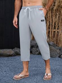 VENTUSAIL Men's Light Grey Straight Leg Capri Pants - Light Grey - View 1