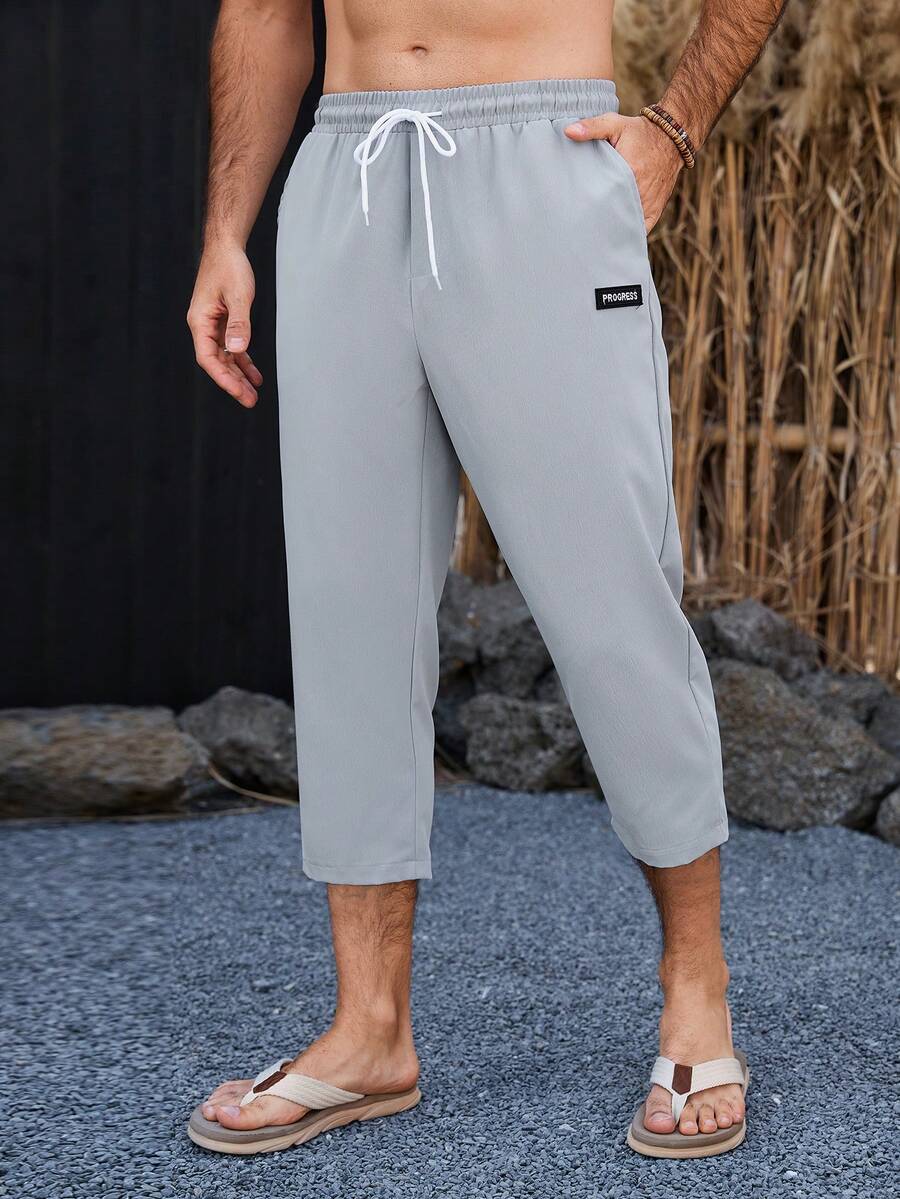 VENTUSAIL Men's Light Grey Straight Leg Capri Pants - Light Grey - View 1