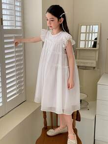 DAZY 少女秋季连衣裙 - 白色 - 查看 4