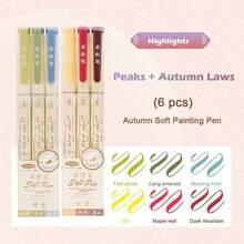 Bộ 3/6 bút lông đầu mềm, kiểu Trung Quốc, bút màu cổ điển, thích hợp để ghi chú và vẽ, bút viết tay, quà tặng học sinh nhân dịp tựu trường. - Bút trung tính - Xem 24