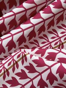 SuriyaCove 女士春夏印花不对称荷叶边沙滩/度假裙 - 粉色 - 查看 4