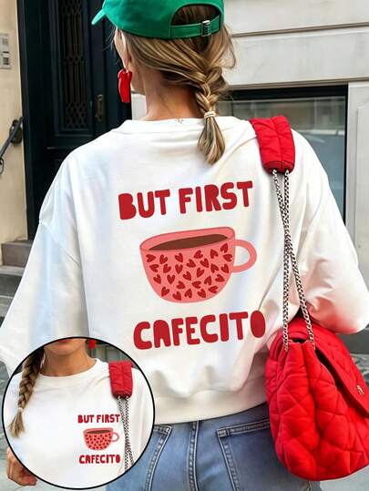 DrmWander 女士圆领字母印花休闲百搭长袖卫衣，适合秋冬季日常穿着