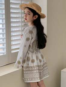 Dazy Kids Tween Girls' V-Neck Cinched Waist Flare Sleeve Jumpsuit - White - View 2