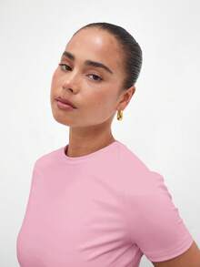 MUSERA ESSENTIALS Soft Touch T-Shirt Casual Capsule Wardrobe Everyday Airport Holiday Back To School Winter Elegant Spring Summer - Dusty Pink - View 5