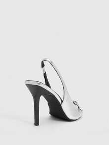 CUCCOO SZL 女士搭扣设计时尚日常穿搭高跟凉鞋 - 銀色 - 查看 3