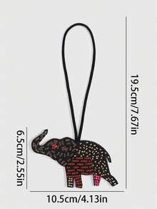 SHECARRY 1pc Stylish Handmade Beaded Elephant Pendant, Elephant Decorative Lanyard - Multicolor 3 - View 2