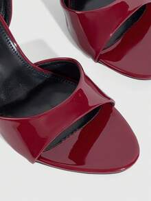 CUCCOO SZL Women's High Heel Sandals - Burgundy - View 5