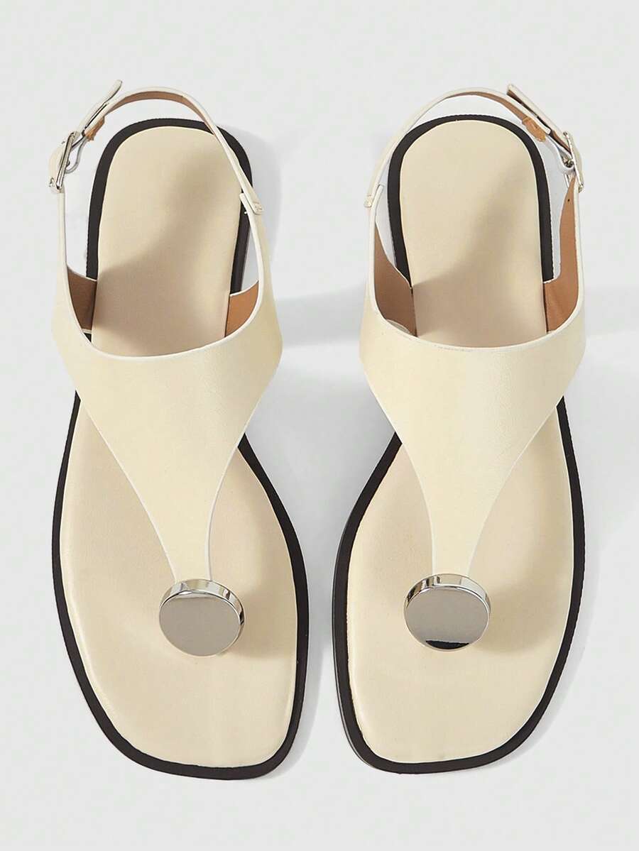 Sleekvia Sandal Jepit Luar Ruangan Wanita Nyaman, Tahan Aus, Serbaguna, Terbuat dari Logam, Cocok untuk Musim Panas - Aprikot - View 1